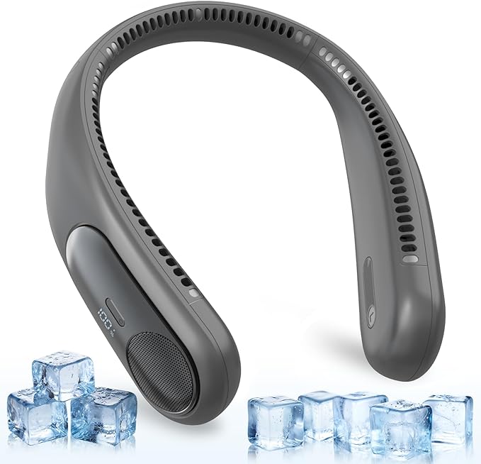 Portable Neck Fan, Personal Wearable Bladeless Fan, LED Display, 6000mAh USB by Unknown