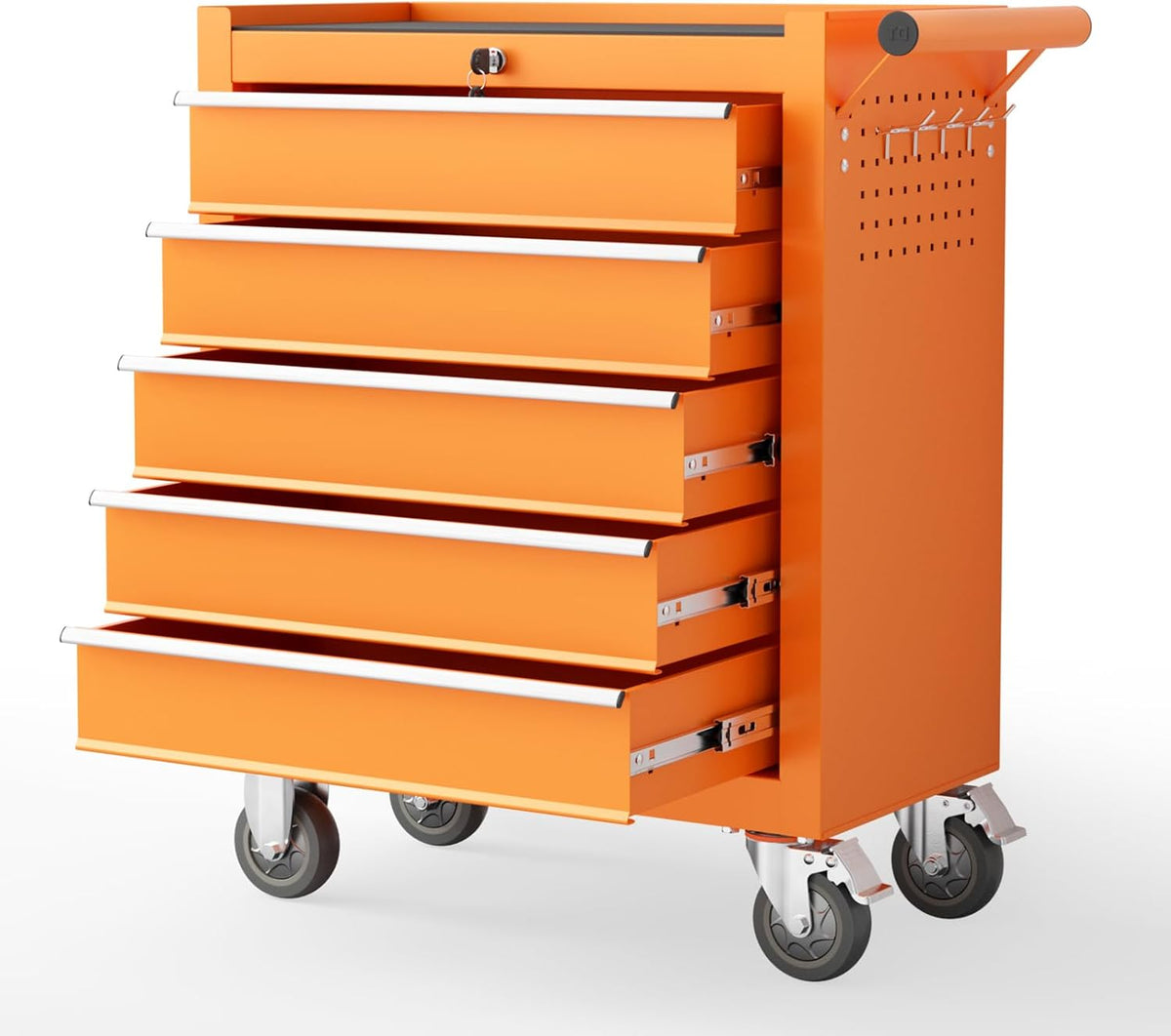 5 drawers rolling tool chest with wheels, portable, main product view