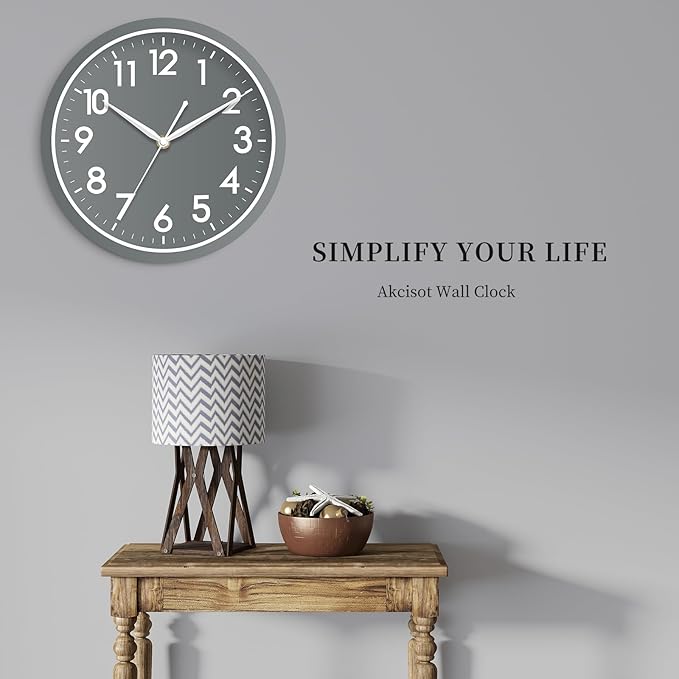 AKCISOT Wall Clock Bathroom 10 Inch Analog Small Wall Clocks Battery Operated - Image 9