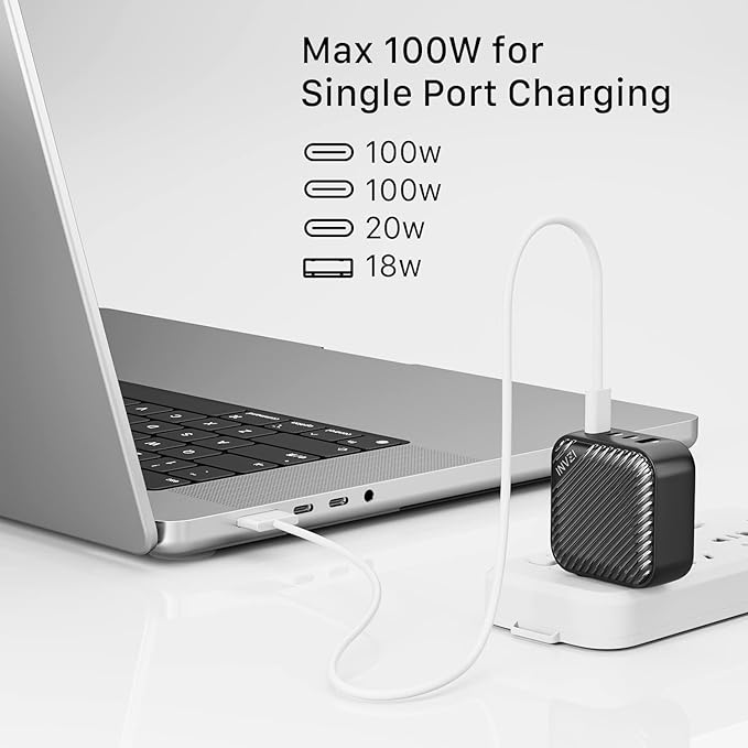 INVZI GaNHub 100W USB C Charger Multiport, GaN III 4-Port USB Charging Station - Image 2