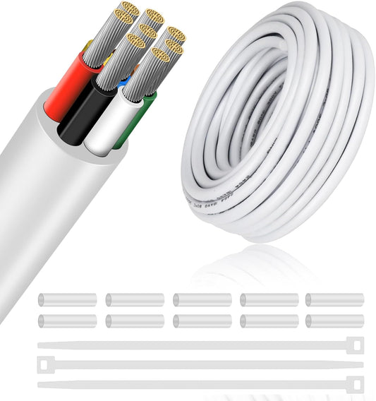 16 Gauge 8 Conductor Electrical Wire, 49.2FT Low Voltage 16/8 Tinned Copper