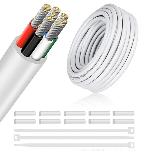 20 Gauge 8 Conductor Electrical Wire, 49.2FT Low Voltage 20/8 Tinned Copper by RESHAKE