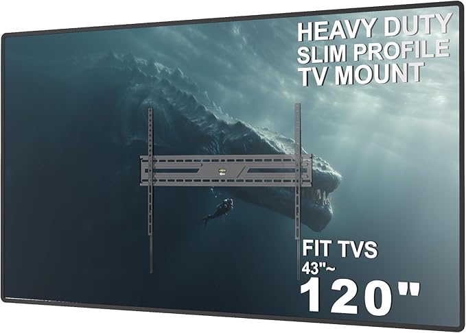 WALI Heavy Duty TV Wall Mount for 43-120 Inch Flat Curved TVs up to 165 lbs by WALI