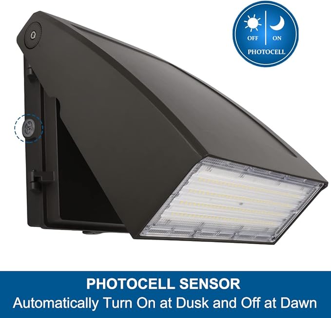 DAKASON 100W LED Wall Pack, Dusk-to-Dawn Photocell, Adjustable Head, Full - Image 2