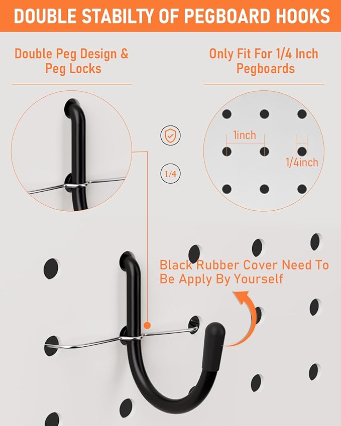 INCLY 276PCS Extra Thick 1/4" Pegboard Accessories Organizer Kit, Heavy Duty - Image 7