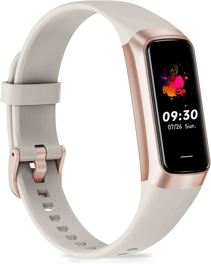 Fitness Tracker with 24/7 Heart Rate Blood Oxygen Sleep Monitor, 1.1" AMOLED by Bakoor