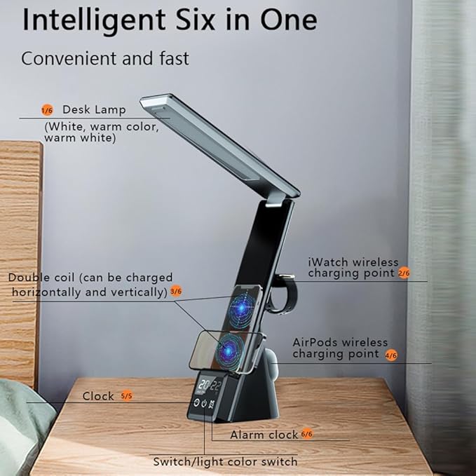 IHAO 6in1 Multifunctional Foldable LED Desk Lamp - Image 8