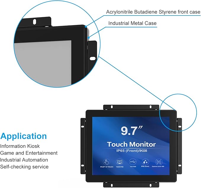 GreenTouch 9.7 Inch Open Frame 1024x768 PCAP Touch Screen Monitor, Embedded - Image 5