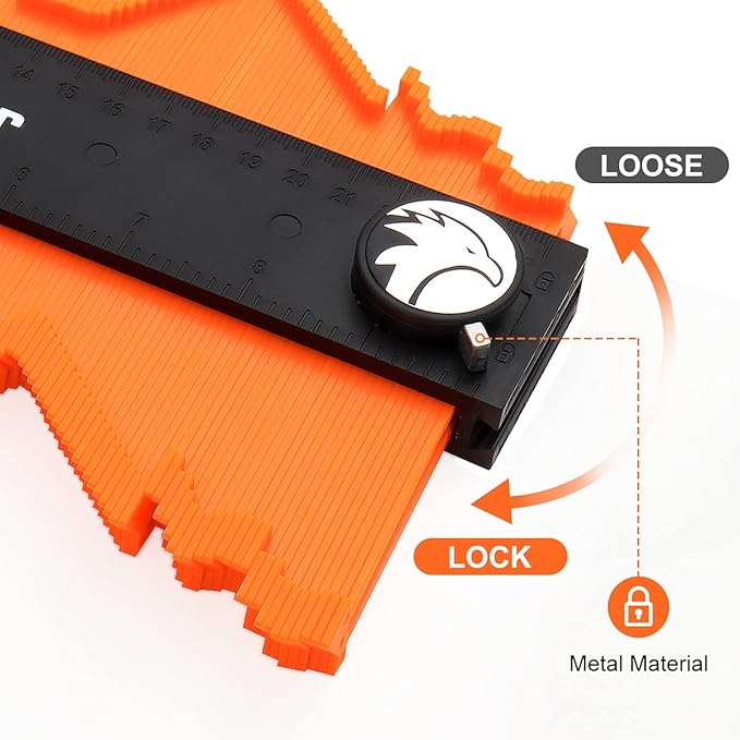 Saker Contour Gauge Profile Tool- Adjustable Lock-Precisely Copy Irregular - Image 3