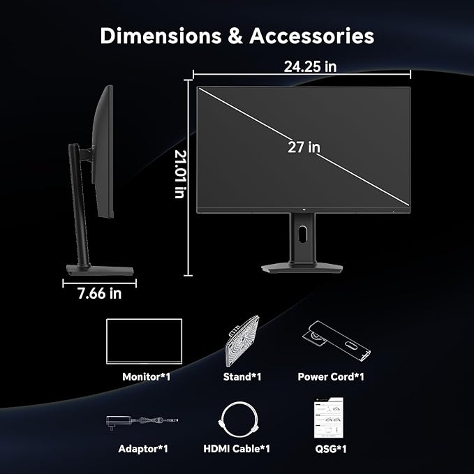 KTC 27 Inch Gaming Monitor 240Hz, FHD 1080p Fast IPS Computer Monitor - Image 9
