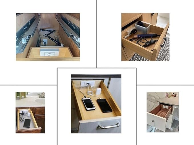 My Tidy Space Low Profile PD30W USB-C 15 Amp in Drawer Docking Station Outlet - Image 7