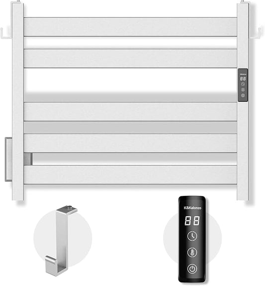 K&KALONZO Towel Warmer for Bathroom, Wall-Mounted 5-Bar Heated Towel Rack by KKALONZO