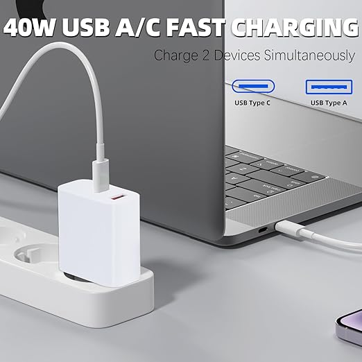 USB C Charger Block for iPhone 17 16, 40W Dual Port A/C Phone Chargers - Image 5