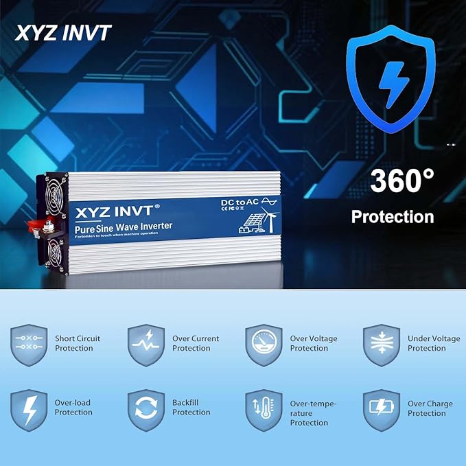 XYZ INVT 3000W Pure Sine Wave Inverter 24V to 120V AC, 6000W Peak Power - Image 4