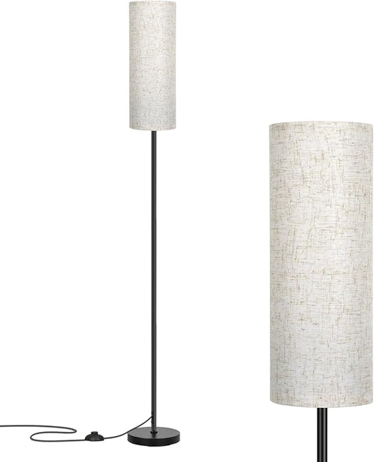 FRIDEKO HOME Floor Lamp with Beige Shade, Simple Design with Foot Pedal Switch by FRIDEKOHOME