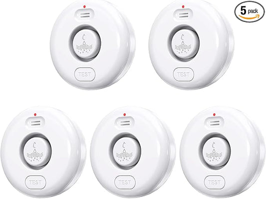 5 Pack Water Leak Alarm Detector, 120dB Loud Alert Water Sensor, IP66 Waterproof by Unknown