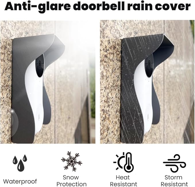 Smallan Stainless Steel Ring Video Doorbell Rain Cover Weatherproof Anti Glare - Image 3