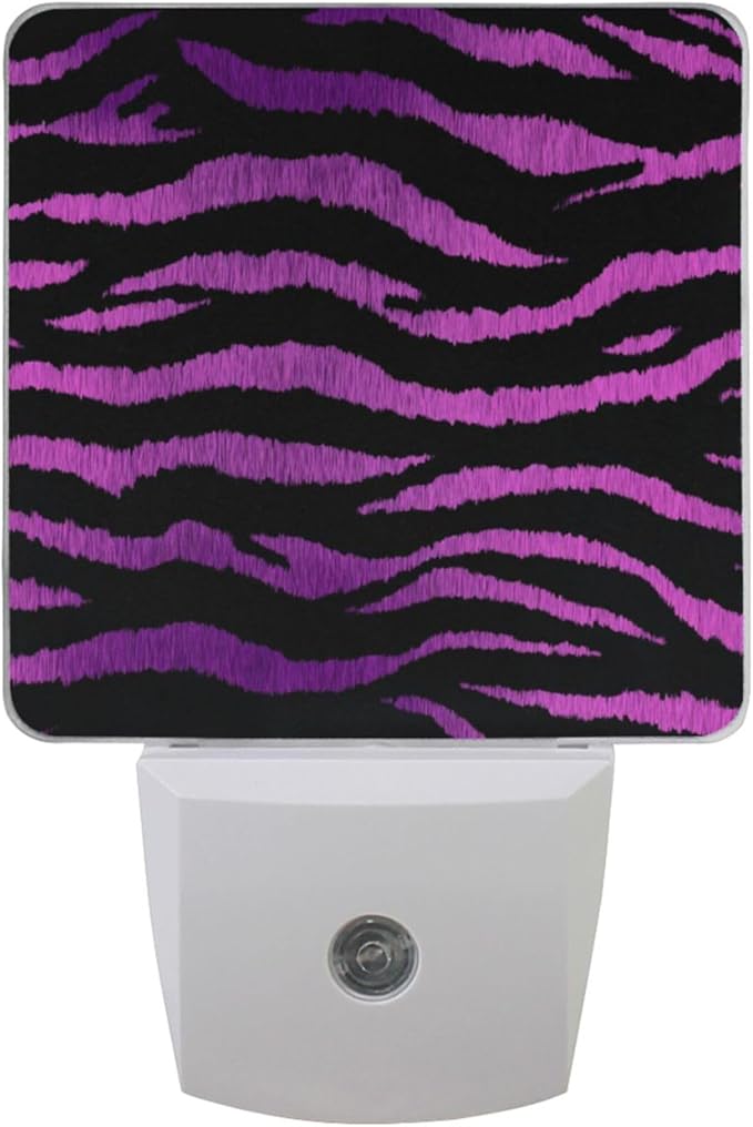 Pigsaly Led Night Light Black Magenta Purple Tiger Stripe Night Light Plug in by Pigsaly