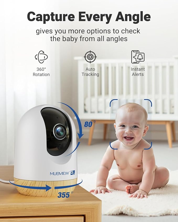 MUBVIEW 5MP Plug-in Indoor Security Camera no Subscription, 5/2.4G WiFi Pet Cam - Image 3