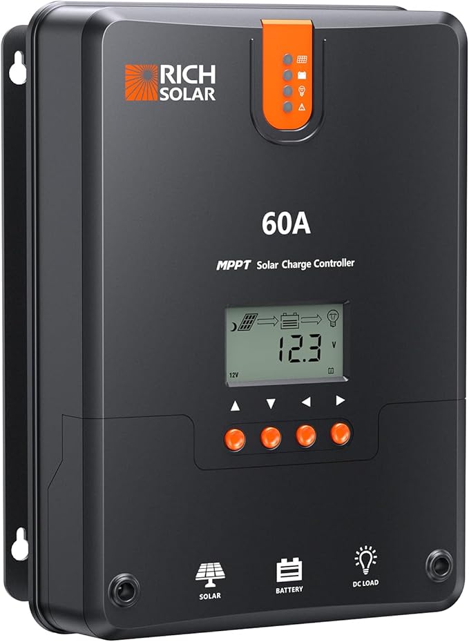 RICH SOLAR 60A MPPT Solar Charge Controller – High-Efficiency 12V/24V/36V/48V by RICHSOLAR