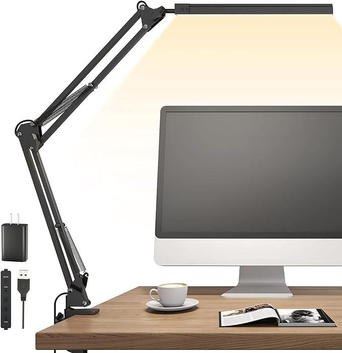 TROPICALTREE LED Desk Lamp for Home Office, Clamp-On by TROPICALTREE