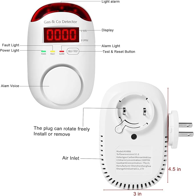 2 Packs Gas & Carbon Monoxide Detectors - Image 3