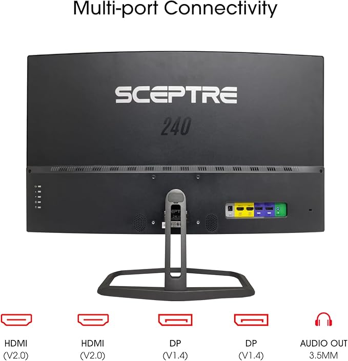 Sceptre Curved 32-Inch Gaming Monitor, 1920 × 1080, 99% sRGB, AMD FreeSync - Image 5