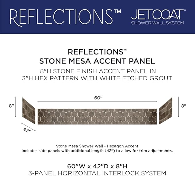 Miseno MSW-603696RFL Readyset 60" X 36" X 96" Fifteen Panel Alcove Shower Wall - Image 7