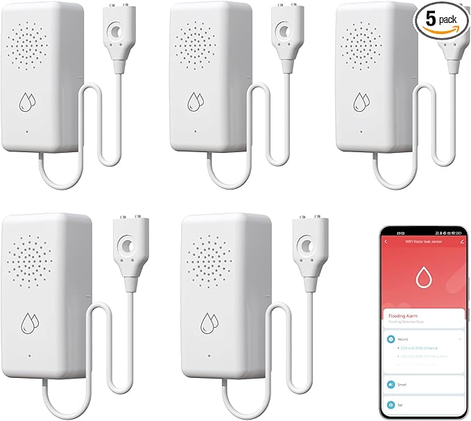 BSEED WiFi Water Leak Detector 5 Pack, Smart Water Sensor by BSEED