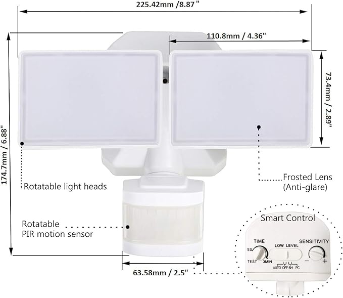 Security Lights Outdoor, Flood Lights Hardwired AC Power, Motion Sensor/Dusk to - Image 7