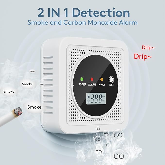 3 Packs, Smoke Carbon Monoxide Detector, Carbon Monoxide Detector, Smoke Alarm - Image 3