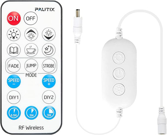 PAUTIX RF Remote Dimmer for Single Color LED Strip Lights, 18-Key Wireless by PAUTIX