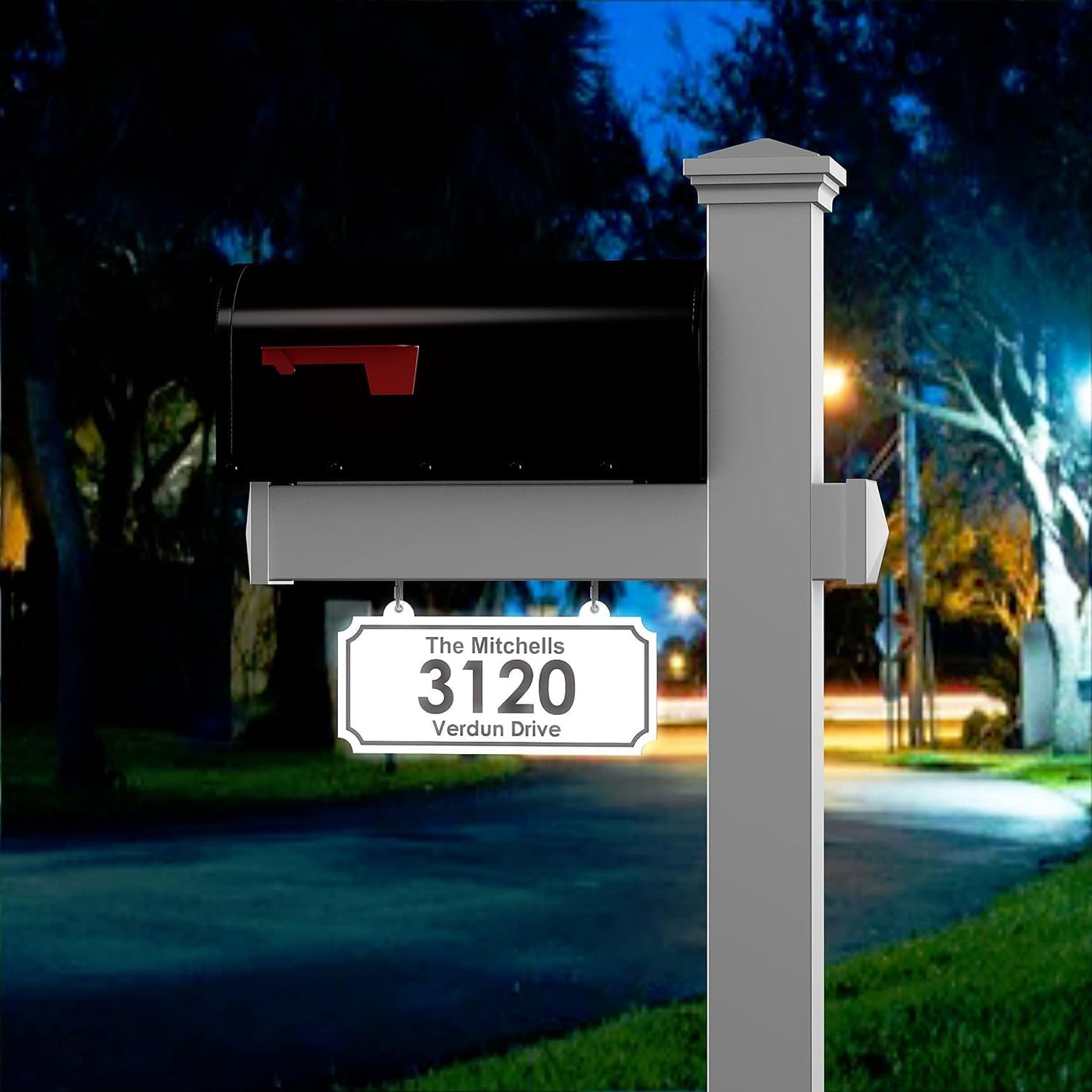 4Ever Products White Vinyl Mailbox Post System with Black Steel Mailbox (White, Large)