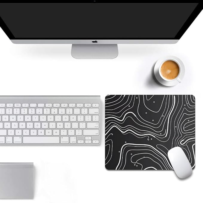 Abstract Topographic map Square Mouse pad, Waterproof, Anti Slip Rubber Base - Image 6