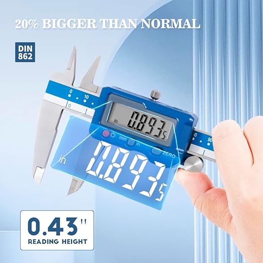 Dasqua 8”/200mm Digital Caliper, Stainless Steel Precision Measuring Tool - Image 3
