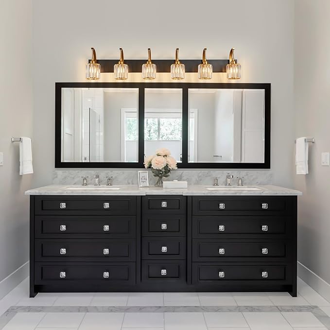 FDPBY 6-Light Crystal Vanity Light, 51.18" Long Over Mirror Lighting - Image 7