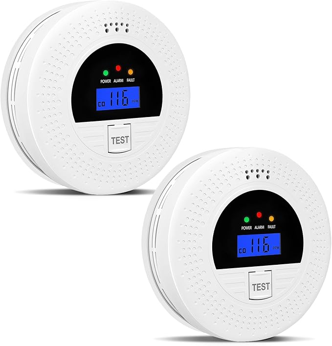 2-Pack, Smoke Alarm and Carbon Monoxide Detector, Carbon Monoxide and Smoke by Soewolit