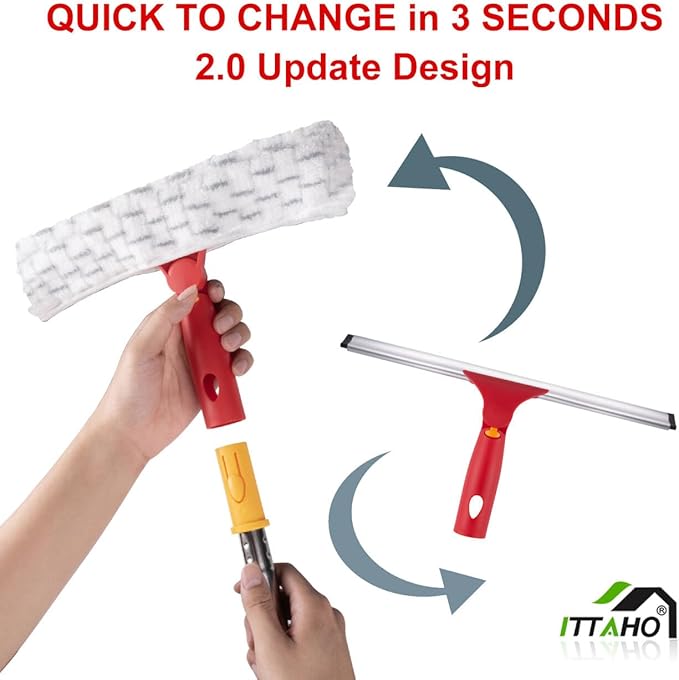 ITTAHO Squeegee for Window Cleaning, Extendable Window Cleaner for Car - Image 6