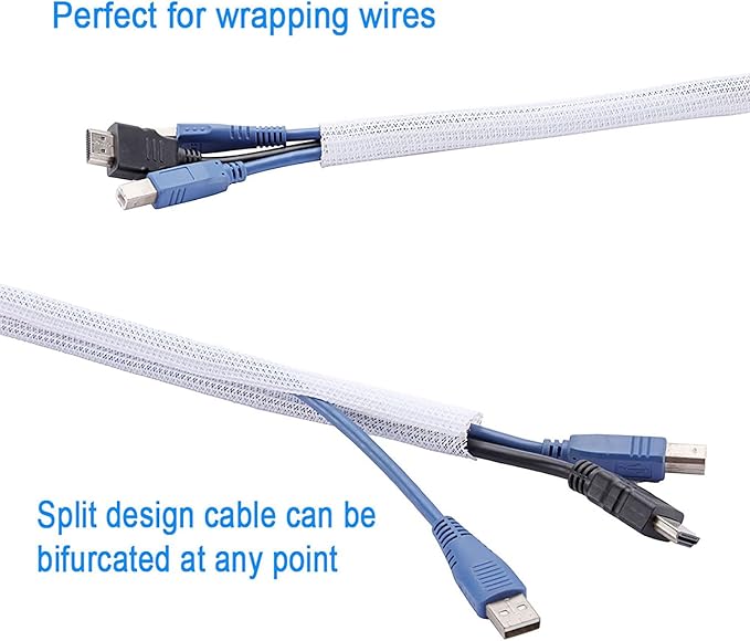 QCSIW 1/4" x25ft Split Sleeve Wire Loom Tubing - Image 3
