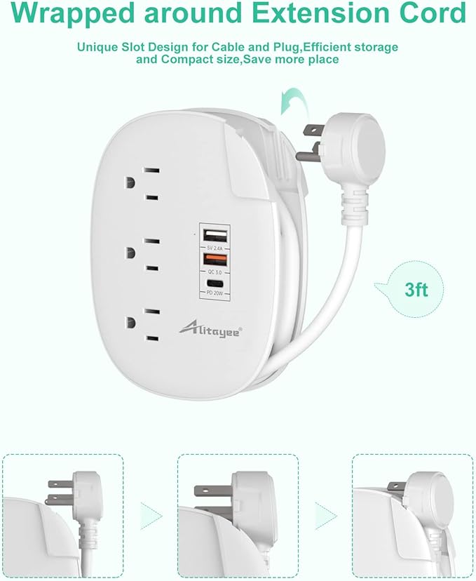 Alitayee 20W USB C Power Strip - Image 4