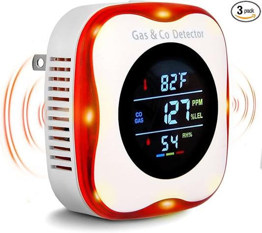 Combustible Gas & Carbon Monoxide Detector 4-in-1 Alarm by Vzmcov