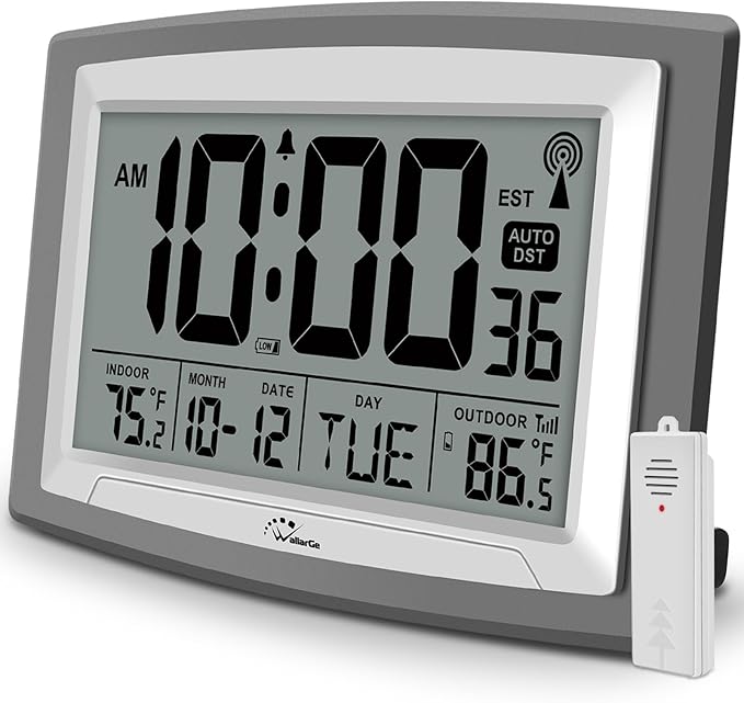 WallarGe Atomic Clock with Outdoor and Indoor Temperature by WallarGe