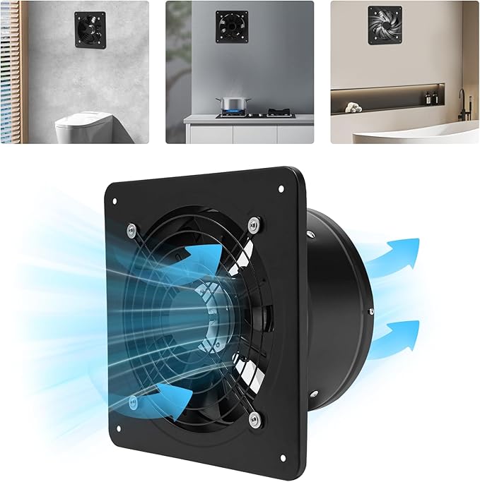 XUFOPLY 10 Inch Exhaust Fan, 110V 100W Wall Mounted Vent Fans 2600RPM Kitchen - Image 4