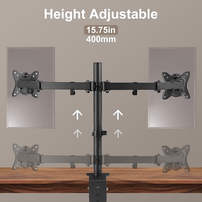 Dual Monitor Desk Mount Easily Set Up，Fully Adjustable Monitor Mount - Image 5