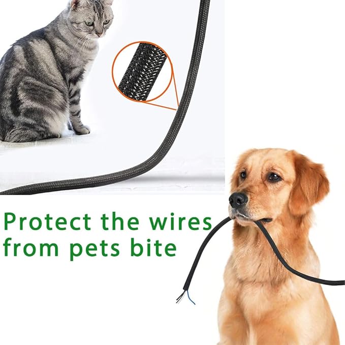 2pcs 5ft-3/4inch Black/White Cable Sleeve - Image 6