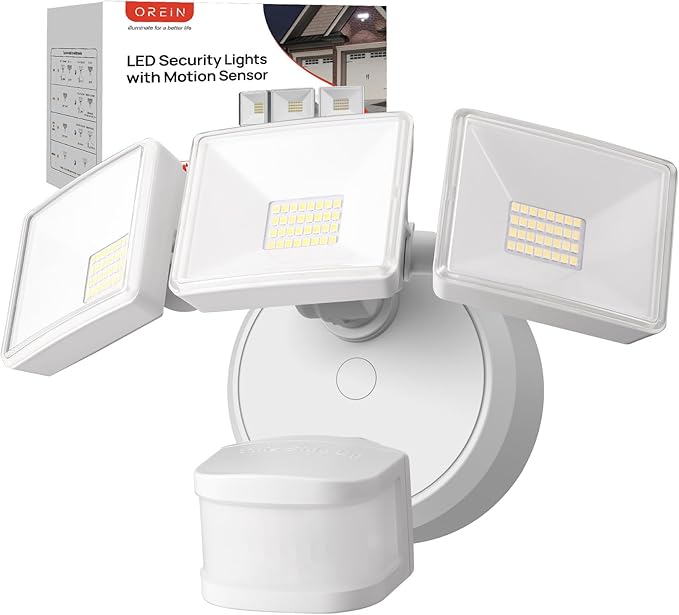 OREiN 42W 6500LM Motion Sensor Outdoor Flood Light, Hardwired LED Security Light by OREiN