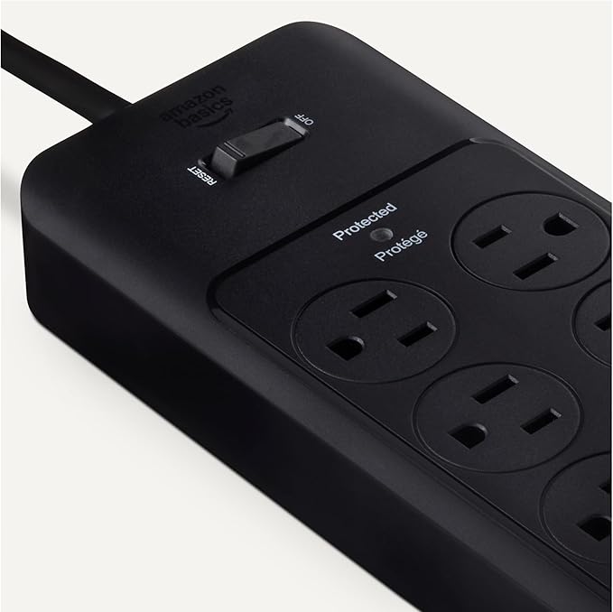 Amazon Basics Surge Protector Power Strip, 4000 Joules, 8ft Extension Cord - Image 3