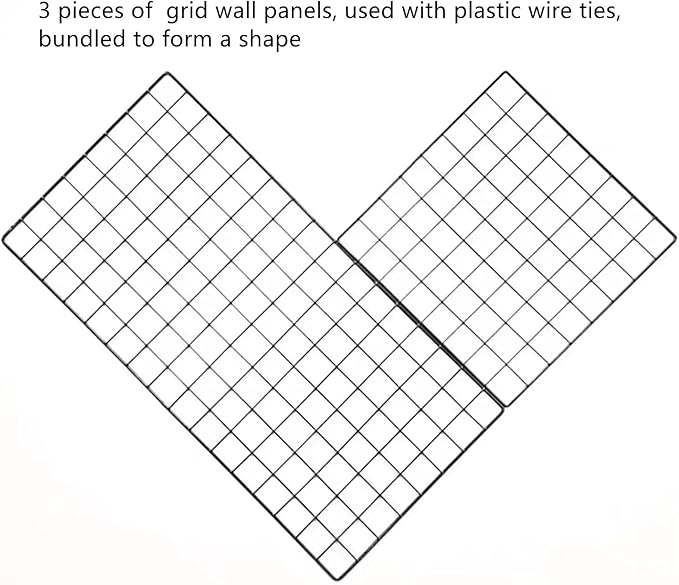 Feadily 6 Pack Metal Grid Panel, 13.8" x 13.8" Black Wire Grid Wall Organizer - Image 3