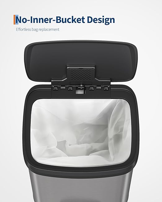 Garvee 13 gal / 50 L Stainless Steel Trash Can - Image 4