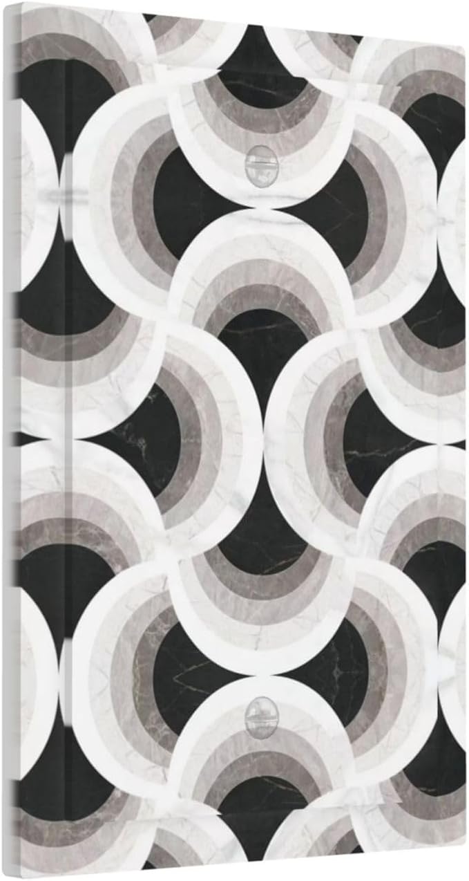 Bvtewkhz Black/White Art Marble No Device Single Blank Decorative Light Switch by Unknown